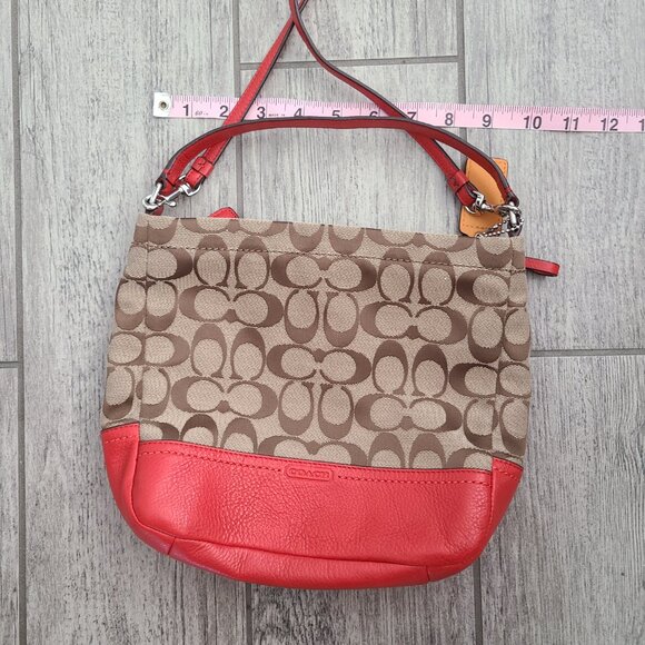 Coach Signature C Crossbody Bag with Red Leather Trim - Picture 6 of 10